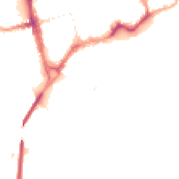 Night-time road noise heatmap for CH1 1RA