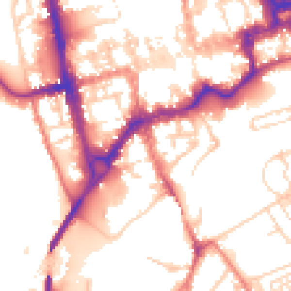 Daytime road noise heatmap for CH1 1RD