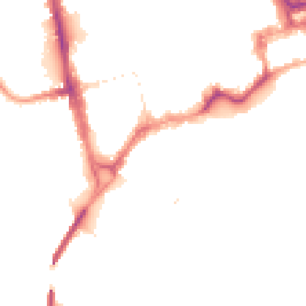 Night-time road noise heatmap for CH1 1RD