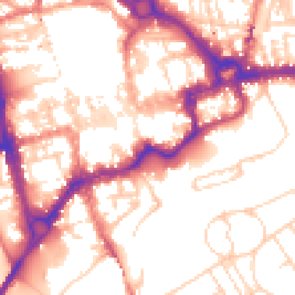 Daytime road noise heatmap for CH1 1RE