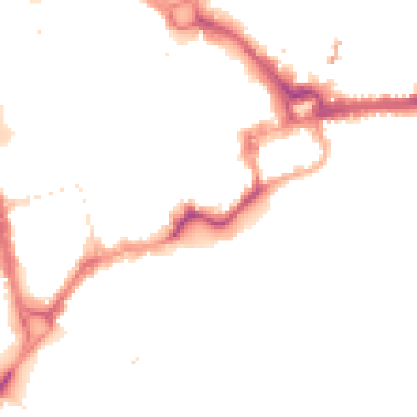Night-time road noise heatmap for CH1 1RF