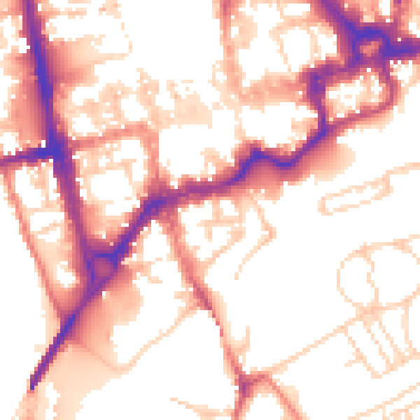 Daytime road noise heatmap for CH1 1RG
