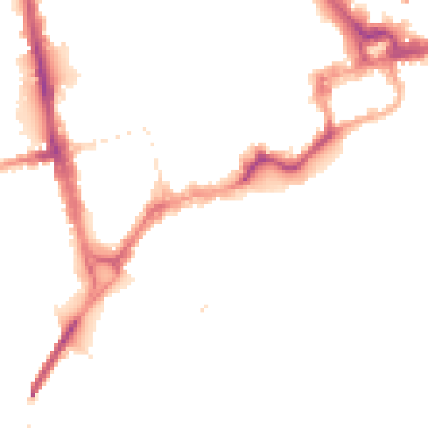 Night-time road noise heatmap for CH1 1RG