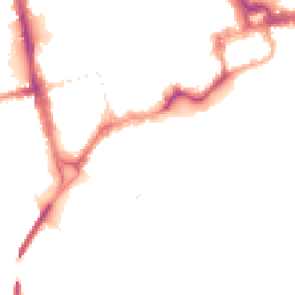 Night-time road noise heatmap for CH1 1RH