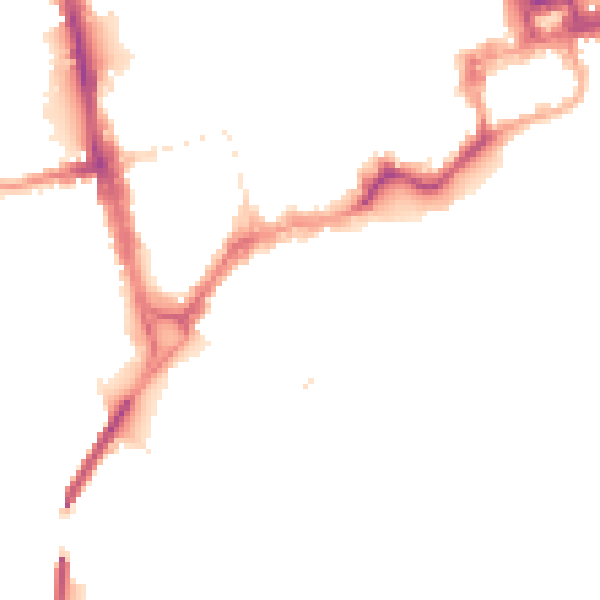 Night-time road noise heatmap for CH1 1RJ