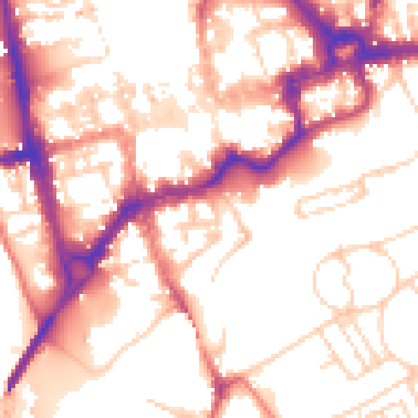 Daytime road noise heatmap for CH1 1RN