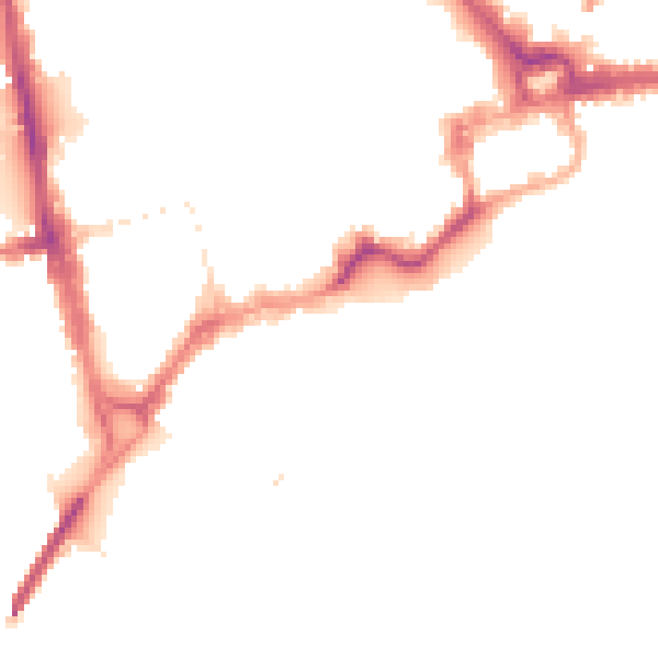 Night-time road noise heatmap for CH1 1RN