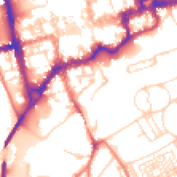 Daytime road noise heatmap for CH1 1RP