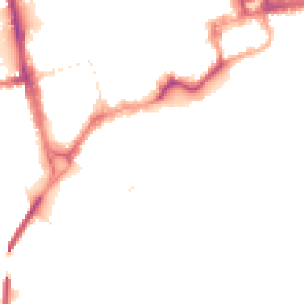 Night-time road noise heatmap for CH1 1RP