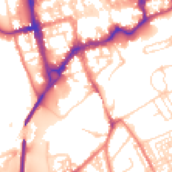 Daytime road noise heatmap for CH1 1RT
