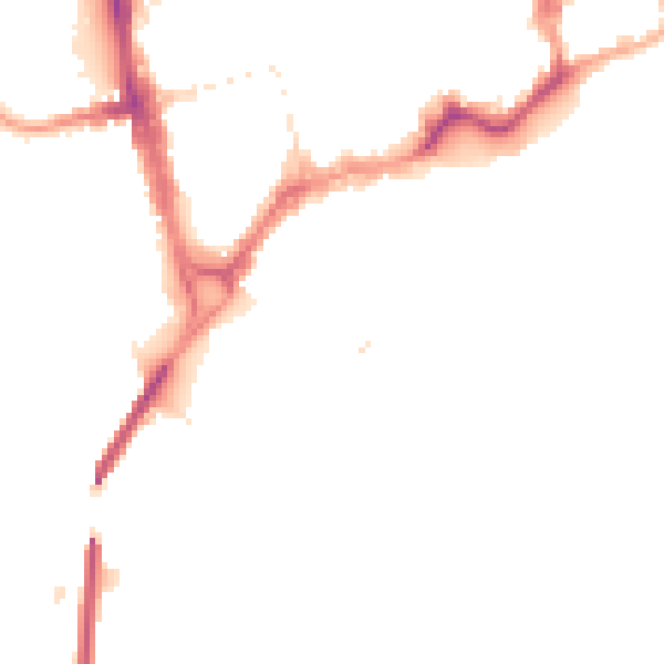 Night-time road noise heatmap for CH1 1RT