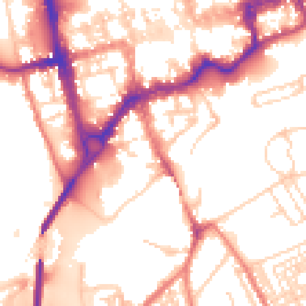 Daytime road noise heatmap for CH1 1RU
