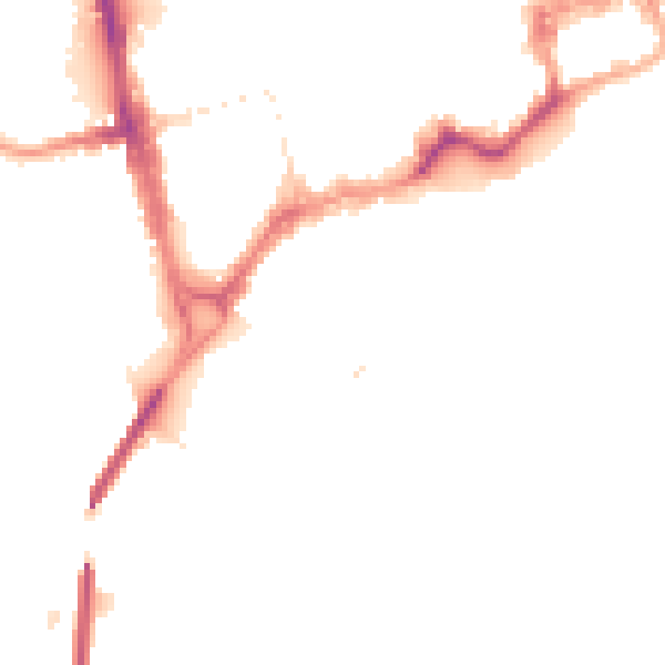 Night-time road noise heatmap for CH1 1RU
