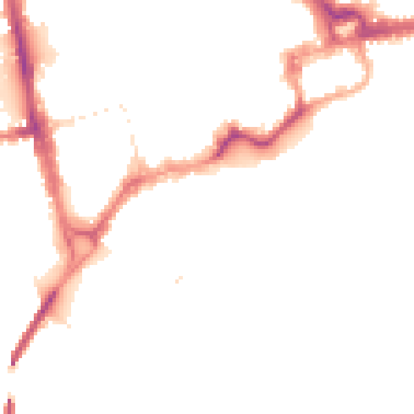 Night-time road noise heatmap for CH1 1RW