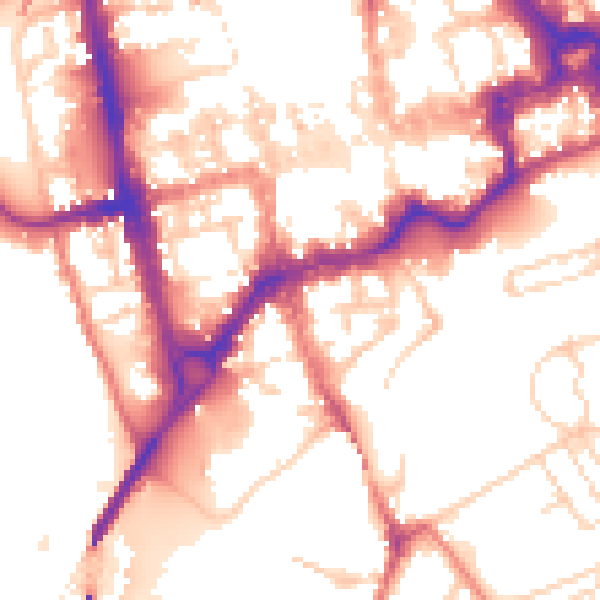 Daytime road noise heatmap for CH1 1RY