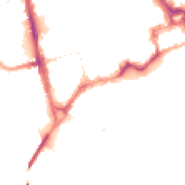 Night-time road noise heatmap for CH1 1RY