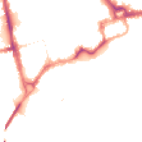 Night-time road noise heatmap for CH1 1SH