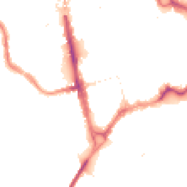 Night-time road noise heatmap for CH1 2AB