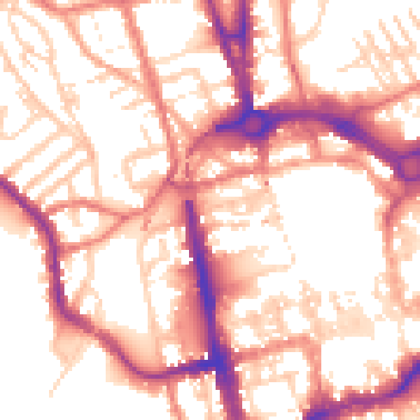 Daytime road noise heatmap for CH1 2AF