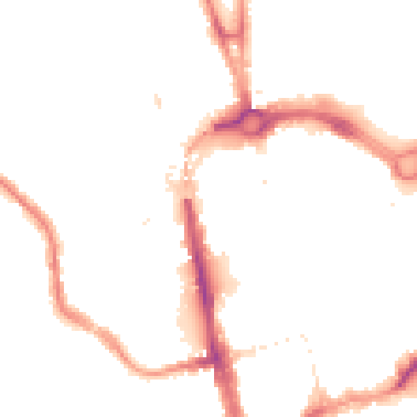 Night-time road noise heatmap for CH1 2AF