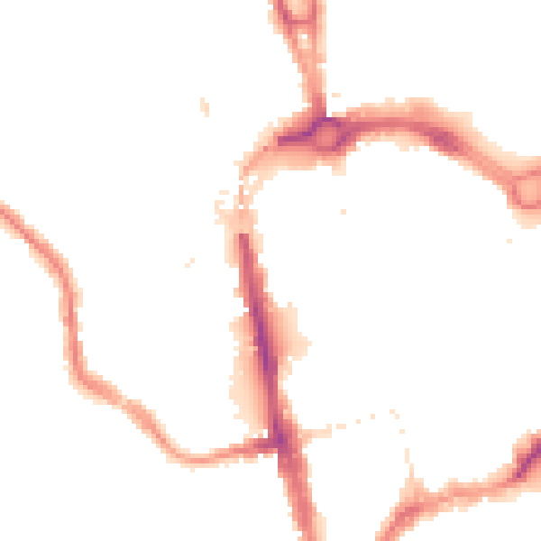 Night-time road noise heatmap for CH1 2AJ