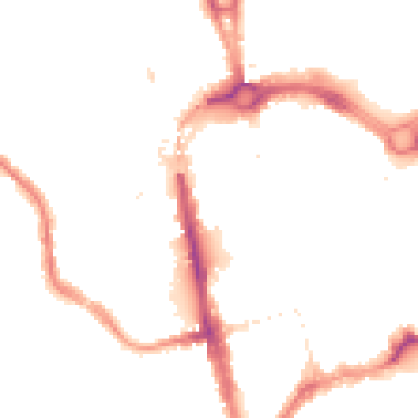 Night-time road noise heatmap for CH1 2AY