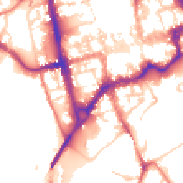 Daytime road noise heatmap for CH1 2BN