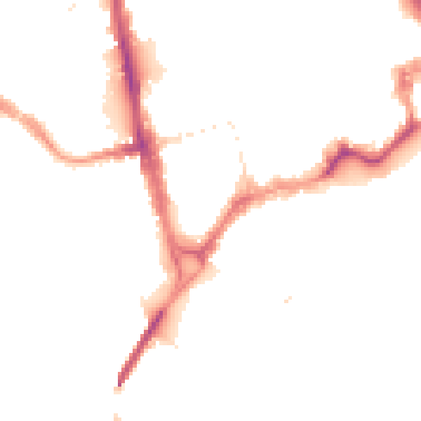 Night-time road noise heatmap for CH1 2BN