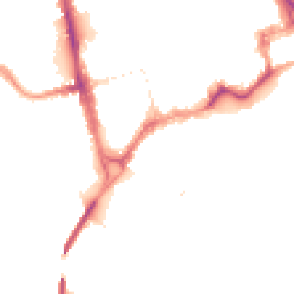 Night-time road noise heatmap for CH1 2DE