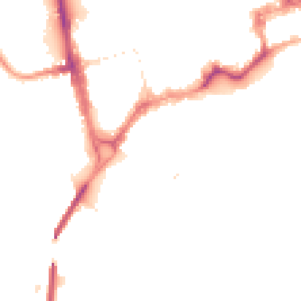 Night-time road noise heatmap for CH1 2DQ