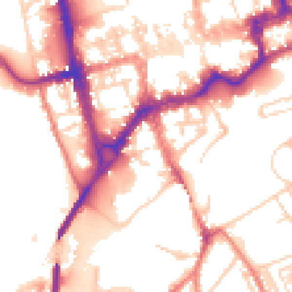 Daytime road noise heatmap for CH1 2DS