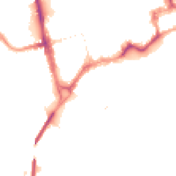 Night-time road noise heatmap for CH1 2DS