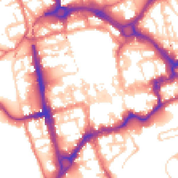 Daytime road noise heatmap for CH1 2EU