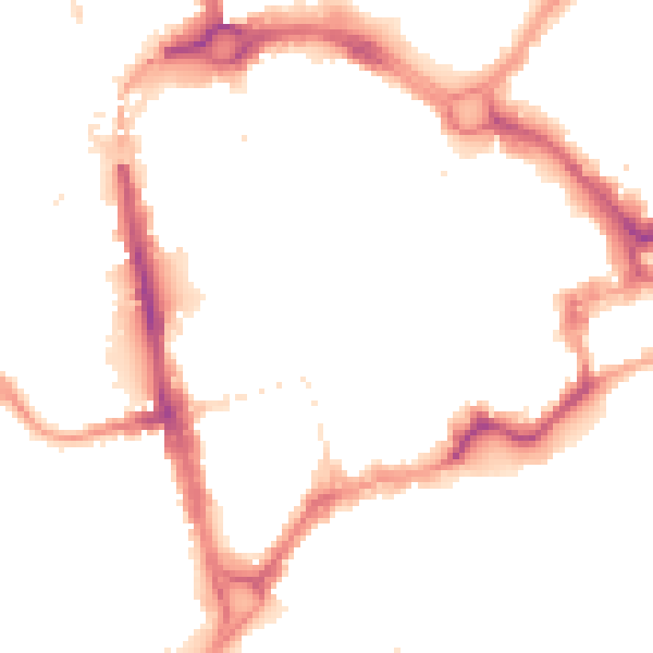 Night-time road noise heatmap for CH1 2EU