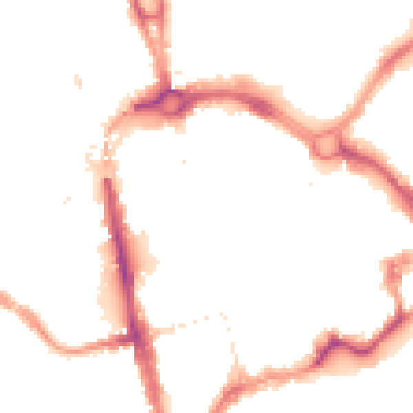 Night-time road noise heatmap for CH1 2HT