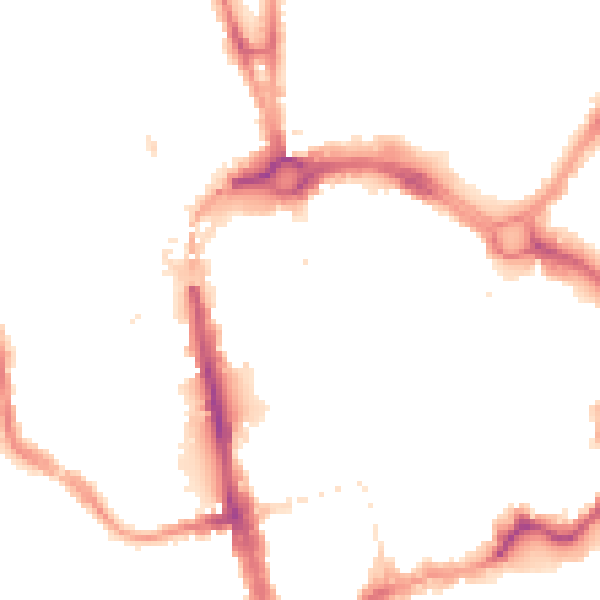 Night-time road noise heatmap for CH1 2JA