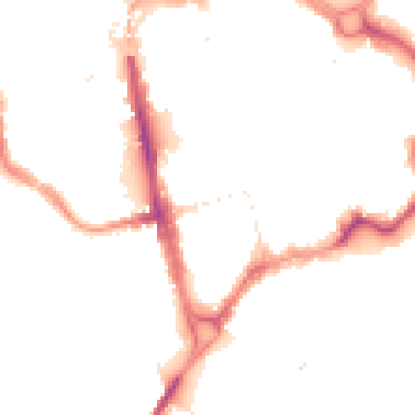 Night-time road noise heatmap for CH1 2LE