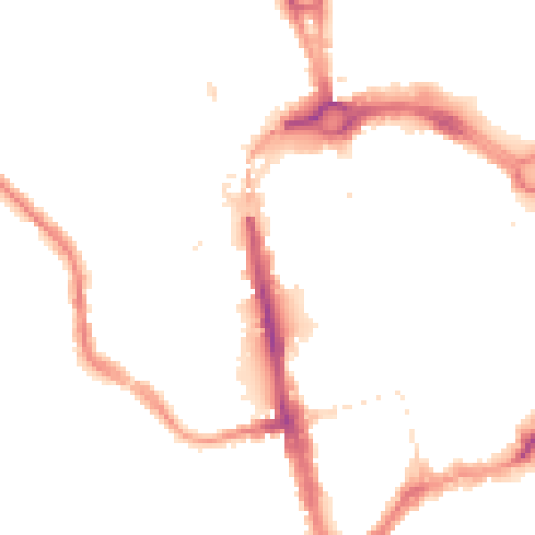 Night-time road noise heatmap for CH1 2NA
