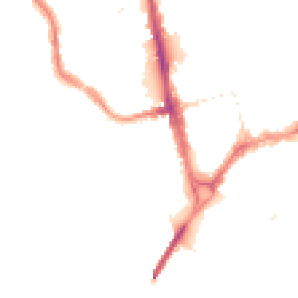 Night-time road noise heatmap for CH1 2NW