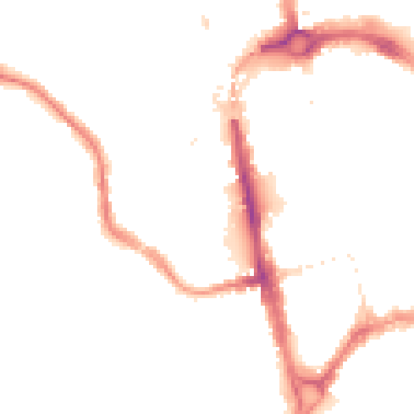 Night-time road noise heatmap for CH1 2NY