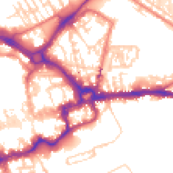 Daytime road noise heatmap for CH1 3AG