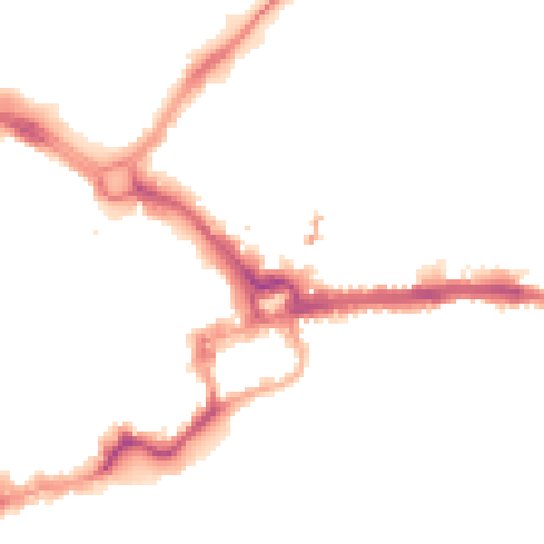 Night-time road noise heatmap for CH1 3AG