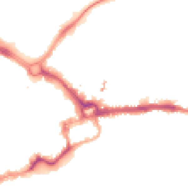 Night-time road noise heatmap for CH1 3AR
