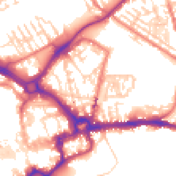 Daytime road noise heatmap for CH1 3BA