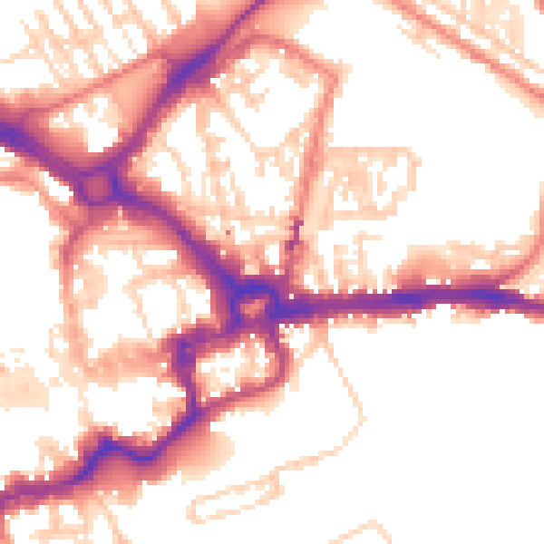 Daytime road noise heatmap for CH1 3BJ