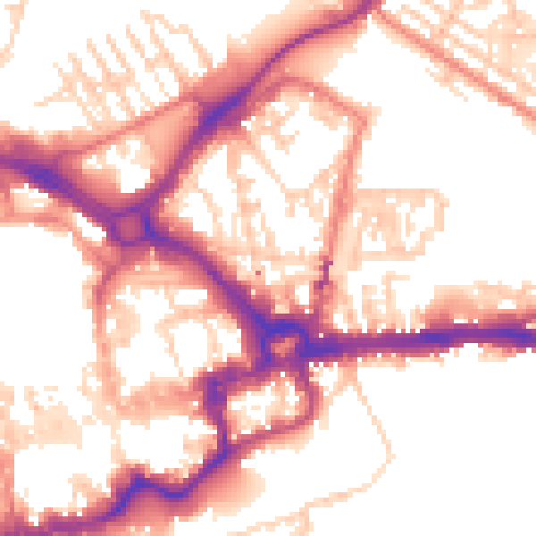 Daytime road noise heatmap for CH1 3BL