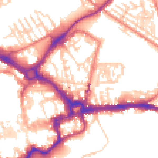 Daytime road noise heatmap for CH1 3BN