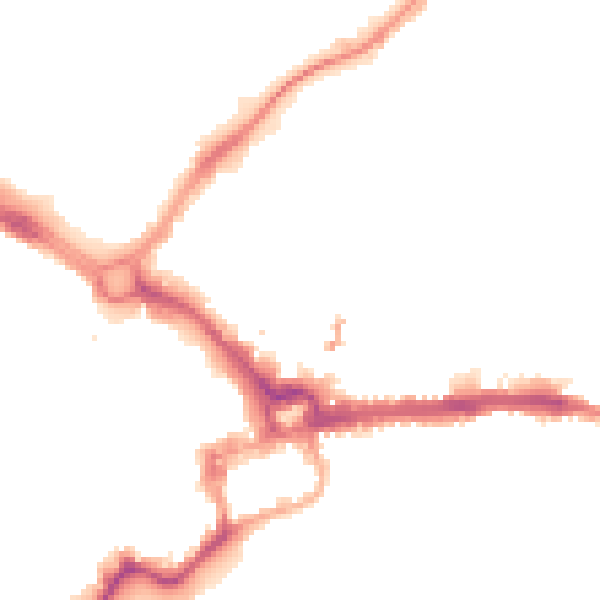 Night-time road noise heatmap for CH1 3BN