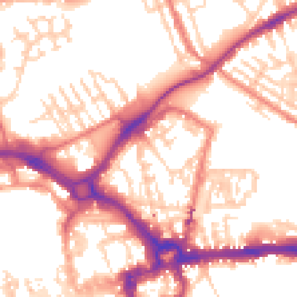 Daytime road noise heatmap for CH1 3BX