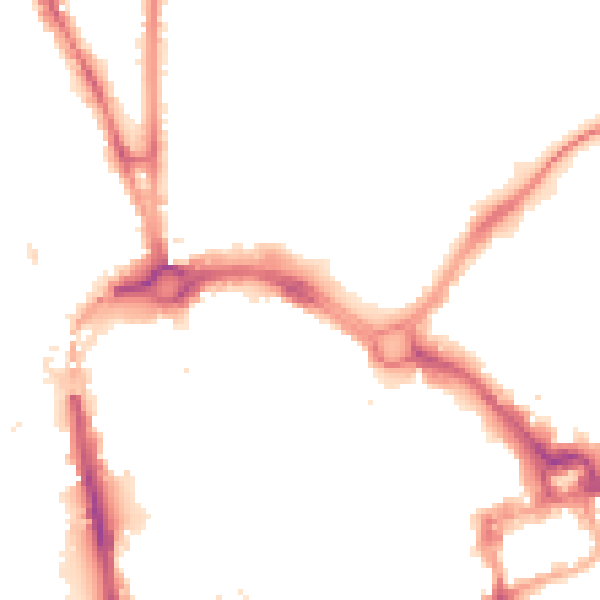 Night-time road noise heatmap for CH1 3EH